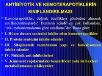 Antibiyotiklerin Sınıflandırılması